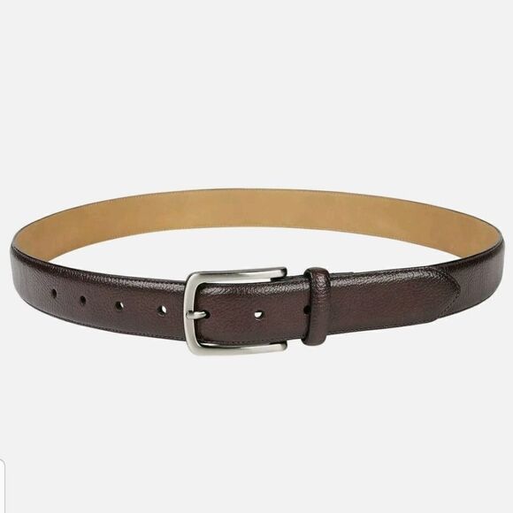Club Room Men's Brown Leather Harness Buckle Dress Belt US Size M 34-36 NWT - Picture 1 of 2